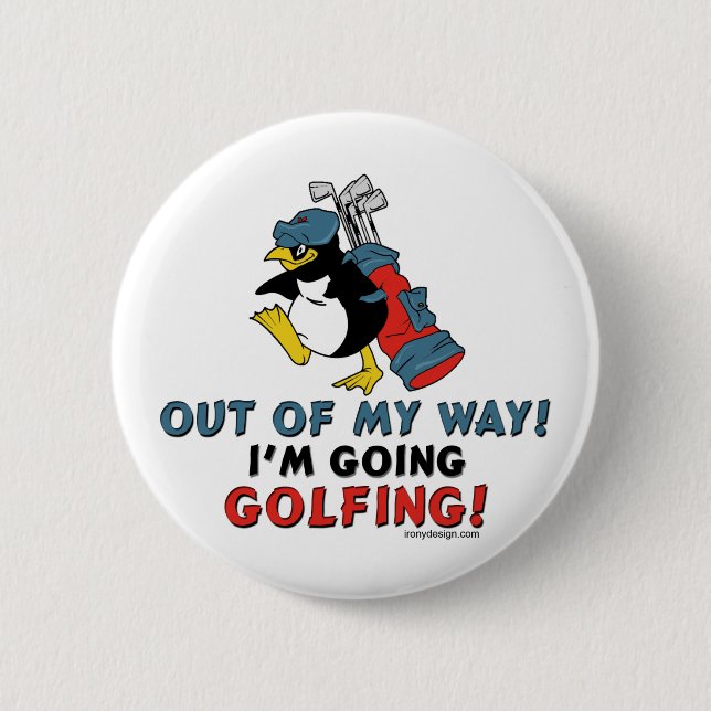 Golfing Penguin Button (Front)