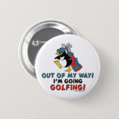 Golfing Penguin Button (Front & Back)