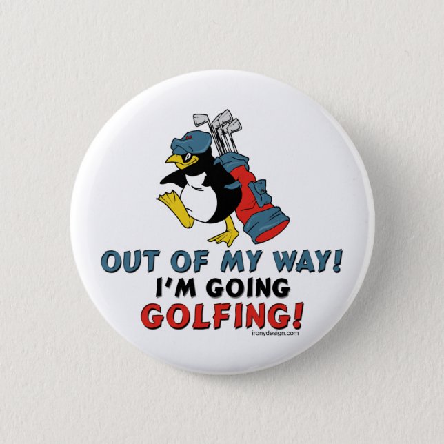 Golfing Penguin Button (Front)