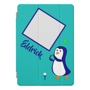 Golfing Penguin, name and photo iPad Pro Cover