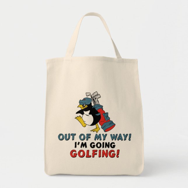 Golfing Penguin Tote Bag (Front)