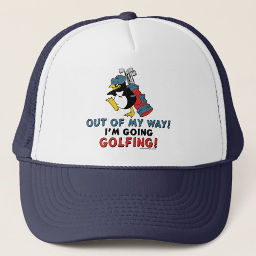 Golfing Penguin Trucker Hat