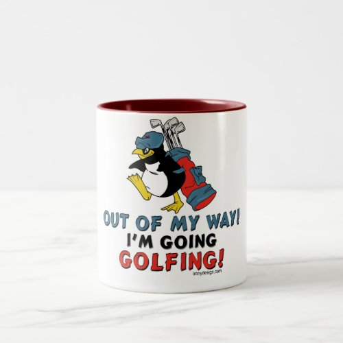 Golfing Penguin Two_Tone Coffee Mug