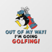 Golfing Penguin Wall Decal (Front)