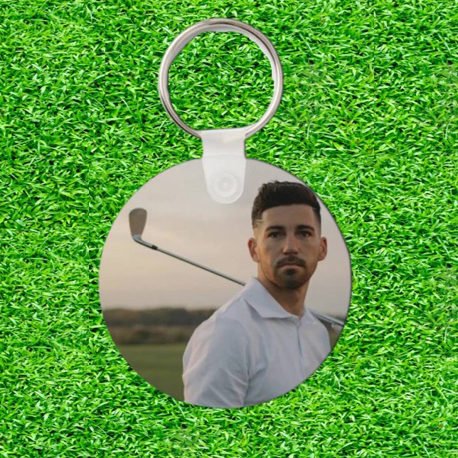 Golfing Photo Birthday Surprise for Dad Keychain (Celebrate Dad's Day, One Swing at a Time!

—)