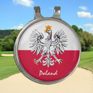 Golfing Poland & Polish Flag /Golf Ball Marker Golf Hat Clip