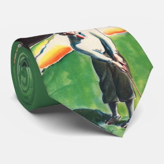 golfing print neck tie