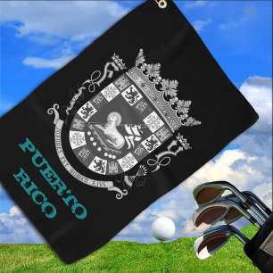 Golfing Puerto Rico coat of arms / flag Golf Towel