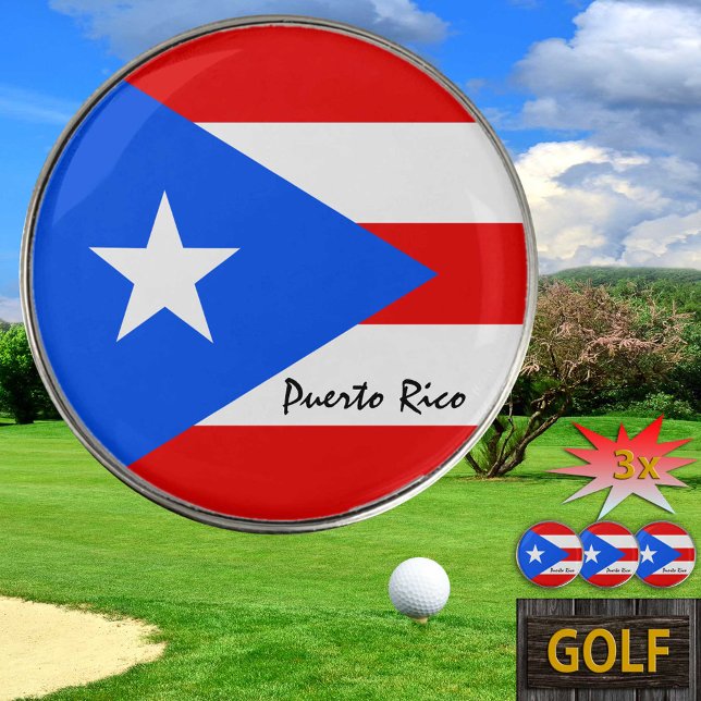 Golfing Puerto Rico golf balls & Puerto Rican Flag Golf Ball Marker (Creator Uploaded)