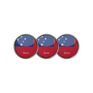 Golfing Samoa & Samoan Flag /Golf Ball Marker