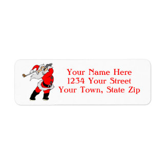 Golfing Santa Address Labels