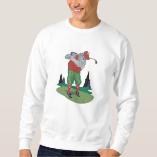 Golfing Santa Claus Embroidered Sweatshirt