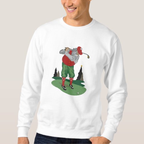 Golfing Santa Claus Embroidered Sweatshirt