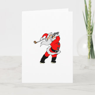 Golfing Santa Holiday Card