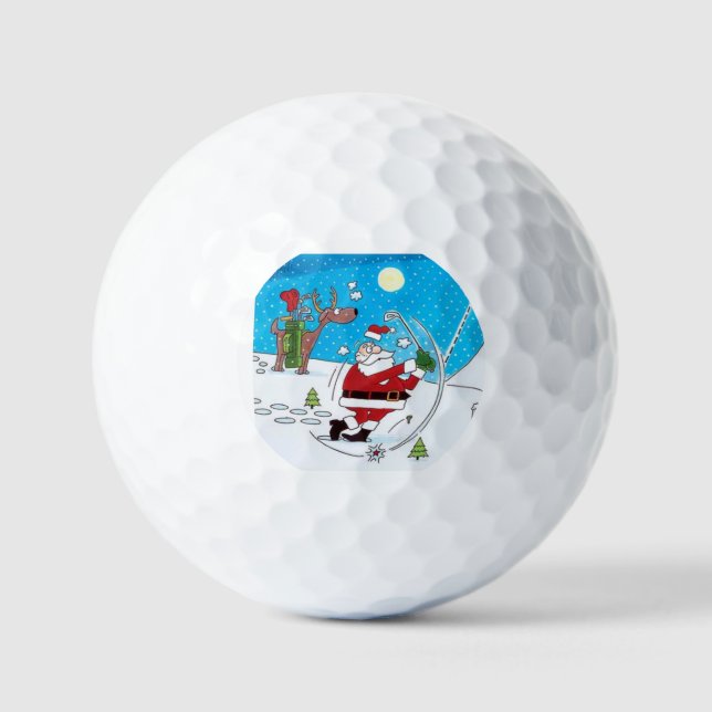 **GOLFING SANTA OR REINDEER CADDY** GOLF BALLS (Front)