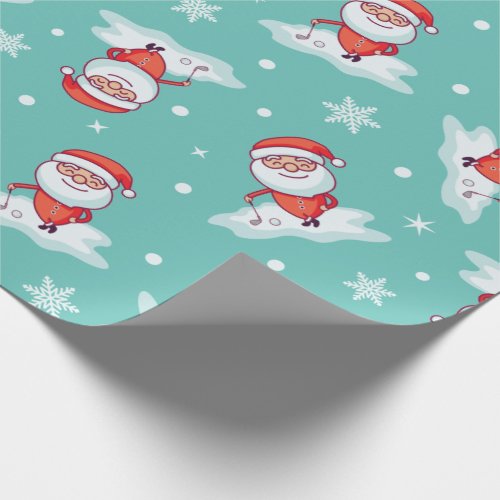 Golfing Santa Wrapping Paper