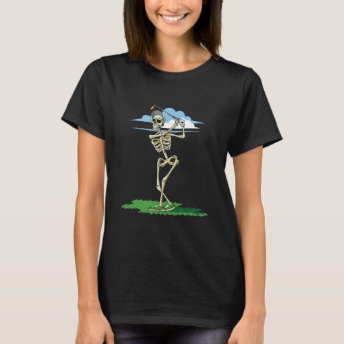 Golfing Skeleton Halloween Golf T_Shirt