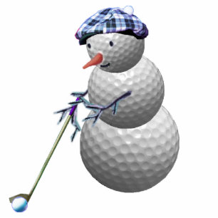 golfing snowman christmas statuette