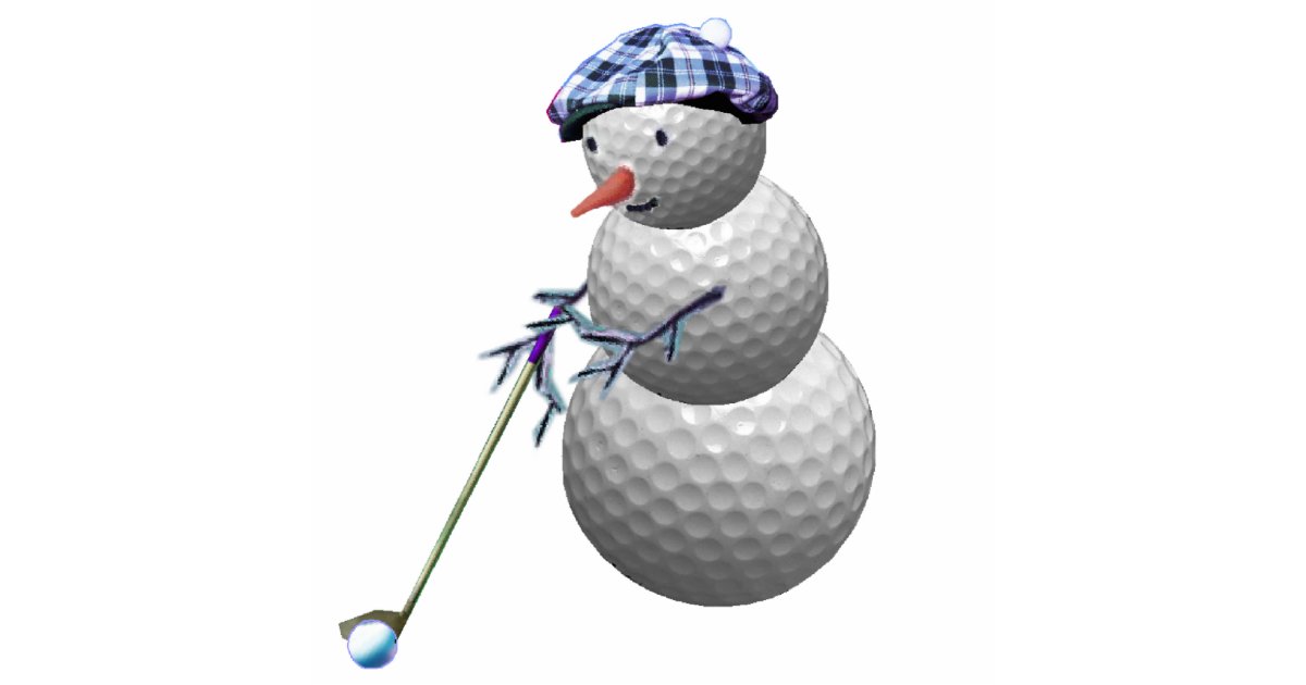 Golfing Snowman Christmas Statuette Zazzle