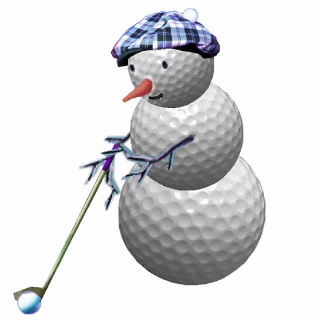 golfing snowman christmas statuette (Front)
