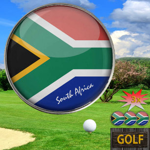 Golfing South Africa & Flag /Golf Ball Marker