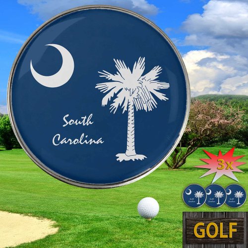 Golfing South Carolina  Flag Golf Ball Marker