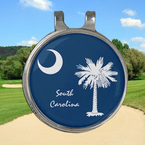 Golfing South Carolina  Flag Golf Ball Marker Golf Hat Clip