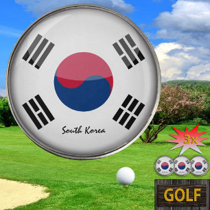 Golfing South Korea, Korean Flag /Golf Ball Marker