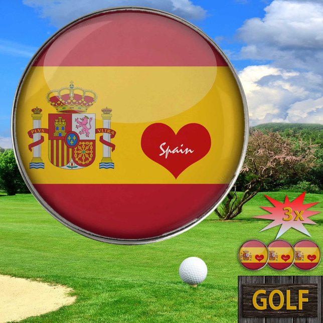 Golfing Spain & Spanish Flag /Golf Ball Marker (Creator Uploaded)