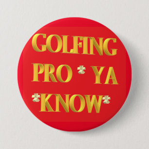 Golfing spots design red and gold large text button