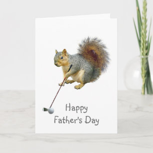 Golfing Squirrel Card