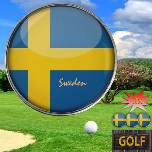 Golfing Sweden  Swedish Flag Golf Ball Marker