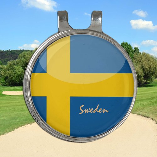 Golfing Sweden  Swedish Flag Golf Ball Marker Golf Hat Clip