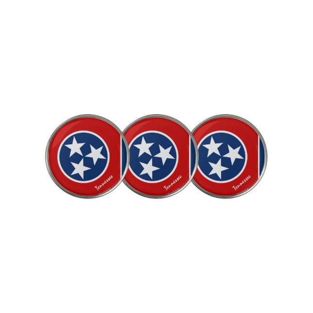 Golfing Tennessee & Flag /Golf Ball Marker USA (3 Up)