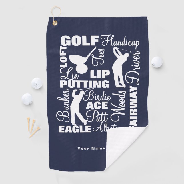 Golfing Terminology Fun Golfers Personalized Golf Towel (InSitu)