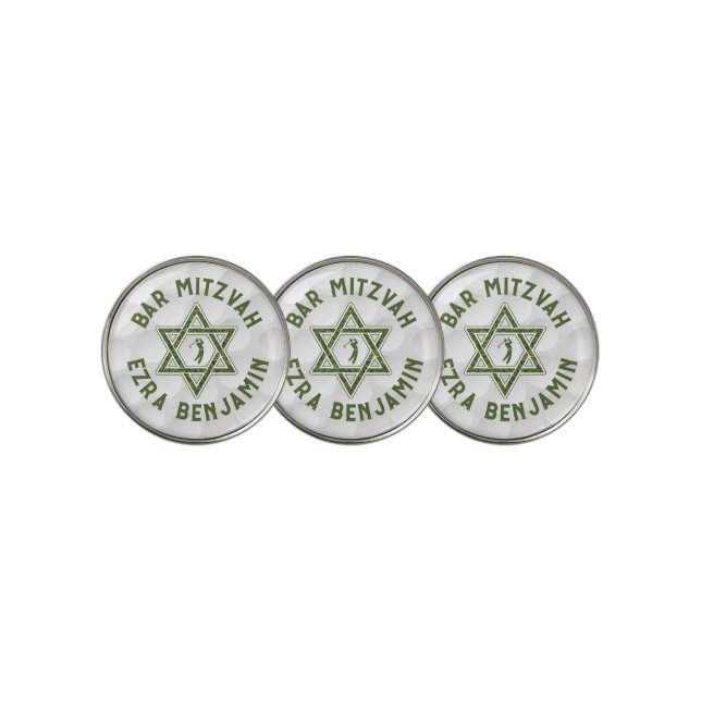 Golfing Theme Golf Bar Mitzvah Ball Marker (3 Up)