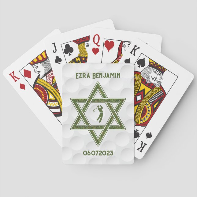 Golfing Theme Golf Bar Mitzvah Poker Cards (Back)