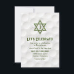 Golfing Theme Golf Bar Mitzvah Reception Invite<br><div class="desc">Golf themed Bar Mitzvah reception party invitation insert with a golfball background and green grass accents. This golfing Bar Mitzvah reception party insert card is stylish and modern. This golf themed Bar Mitzvah reception card features a subtle dimpled golfball background with a Jewish Star of David and golfing icon. The...</div>