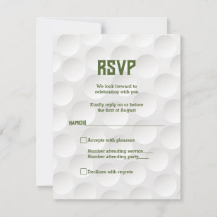 Golfing Theme Golf Bar Mitzvah RSVP Card