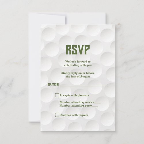 Golfing Theme Golf Bar Mitzvah RSVP Card