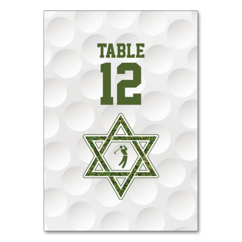 Golfing Theme Golf Bar Mitzvah Table Number