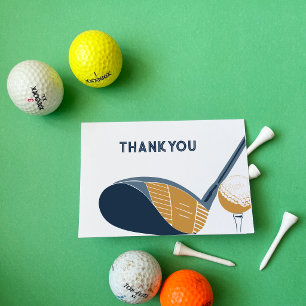Golfing Themed Golf Club Blank Letterpress Thank You Card