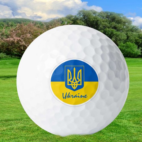 Golfing Ukraine  Ukrainian Flag  Golf Ball