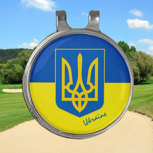 Golfing Ukraine  Ukrainian Flag Golf Ball Marker Golf Hat Clip