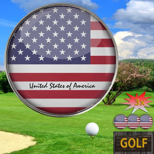 Golfing USA  American Flag Golf Ball Marker