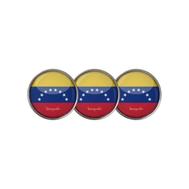 Golfing Venezuela & Flag /Golf Ball Marker (3 Up)
