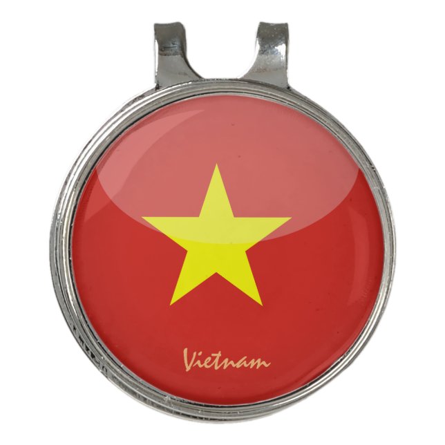 Golfing Vietnam, Vietnamese Flag /Golf Ball Marker Golf Hat Clip (Front)