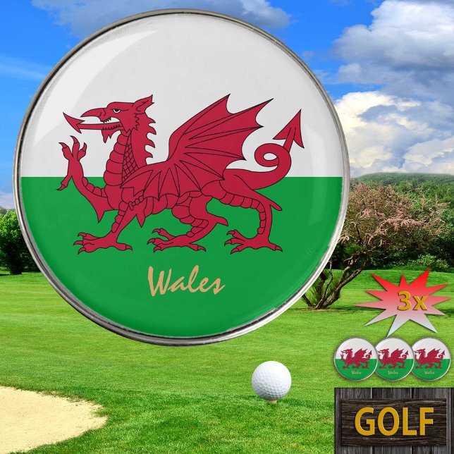 Golfing Wales & Welsh Flag /Golf Ball Marker UK (Creator Uploaded)