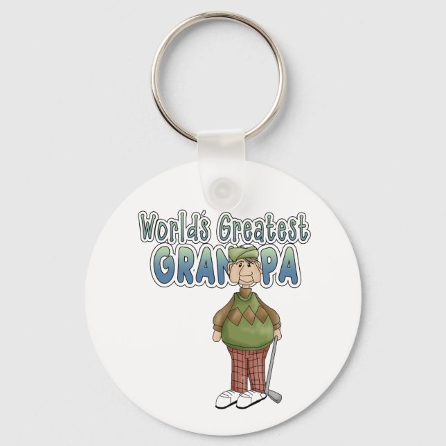 Golfing World's Greatest Grandpa Keychain (Front)