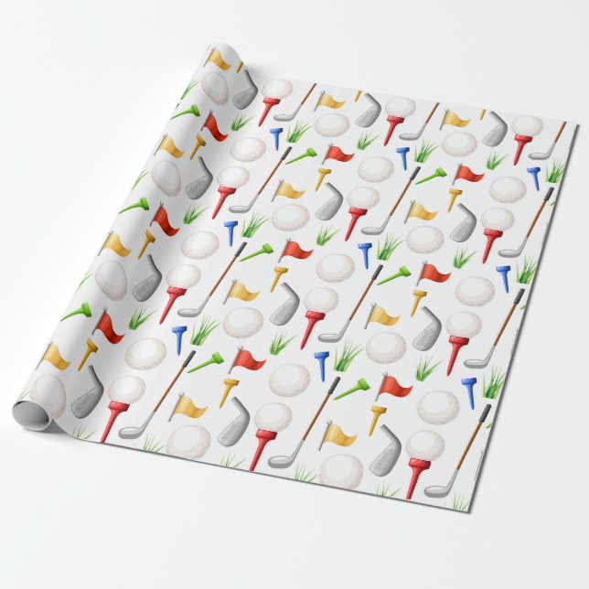 Golfing  wrapping paper (Unrolled)